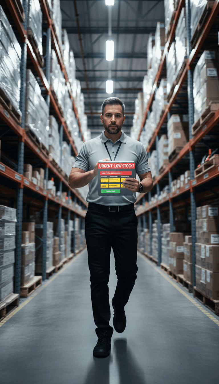 Business owner managing supply chain operations